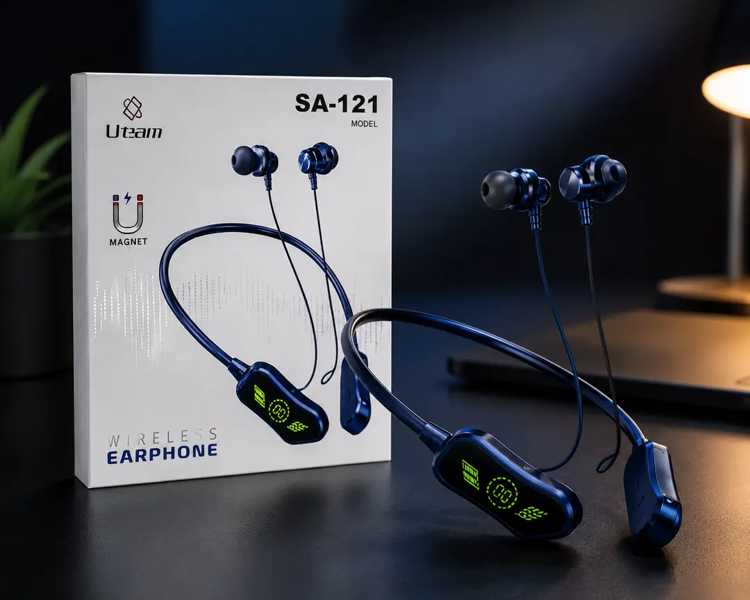 Digital Touch Neckband Earphones | Wireless Bluetooth | HD Sound | Built-in Mic